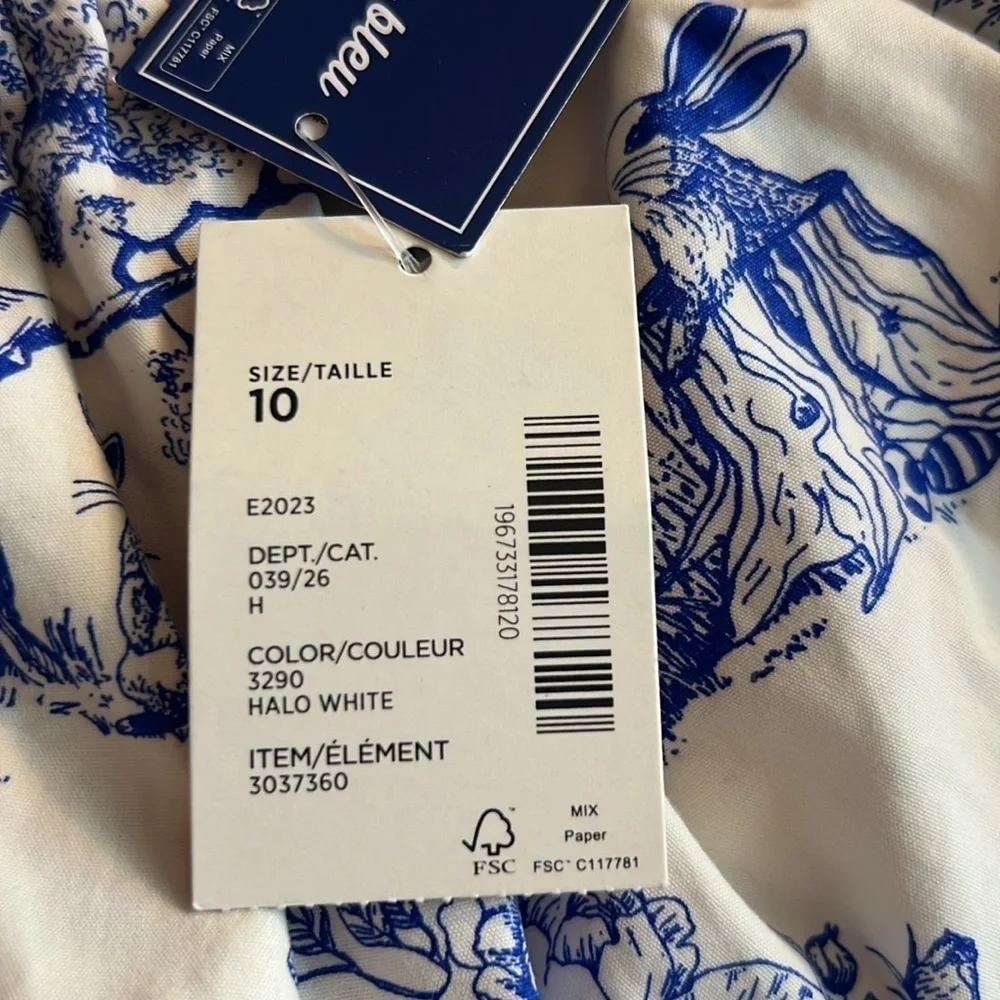 Gymboree NWT Blue and White Tiered Skort with Rabbit Print